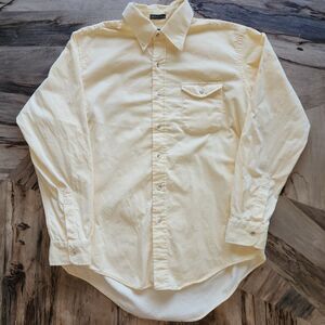 Vintage Lord & Taylor The Man's Shop Yellow Corduroy Button Up Shirt Size L